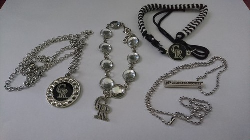 COLORADO ROCKIES MLB CHARM & BAR NECKLACES AND 2 CHARM BRACELETS "BRAND NEW" - Picture 9 of 10
