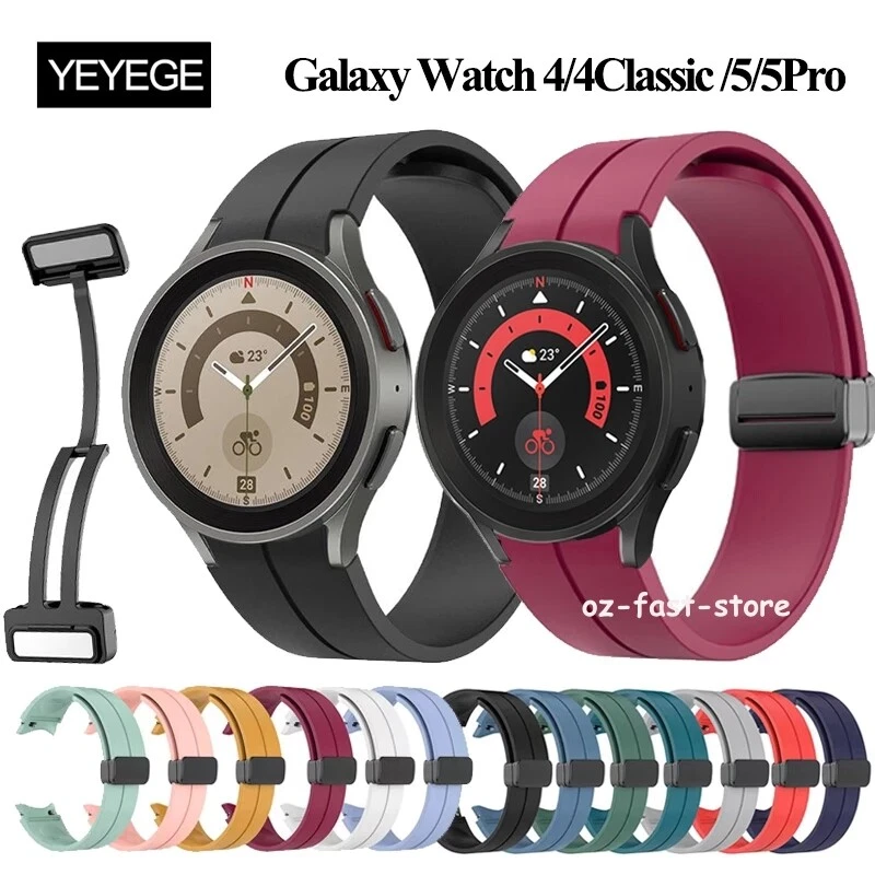  Galaxy Watch 6/5/4 Band 40mm 44mm,for Samsung Galaxy Watch 6  Classic Bands 47mm 43mm/Galaxy 4 Classic 46mm 42mm/watch 5 pro Men  Women,Magnetic Clasp Silicone Sport Strap Wristband Correa Bracelet : Cell