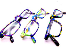 3 Lady / Girl Reading Glasses Compact retro colorful frames readers power 1.0
