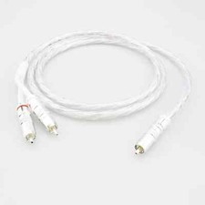 OCC Silver Plated HIFI Audio Cable RCA to 2RCA Male Subwoofer Splitter Cable