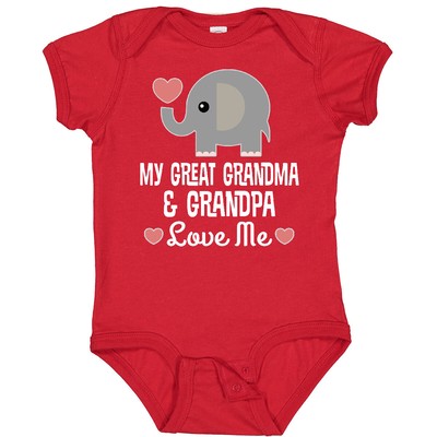 Inktastic My Great Grandma And Great Grandpa Love Me Baby Bodysuit Grandparents