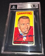 RED BERENSON SIGNED 1964-65 TOPPS #61 CANADIENS CARD BECKETT AUTO GRADE 10