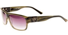 Ed Hardy Sunglasses Tiger Head - Olive Horn with Case and Box