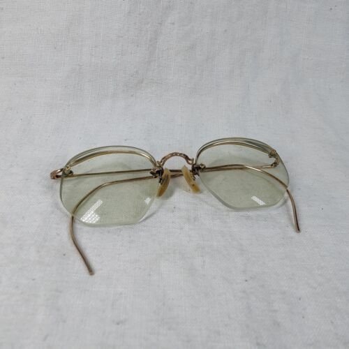 RARE VINTAGE RIMWAY FUL-VUE AMERICAN OPTICAL 12K GF WIRE EYEGLASSES F46R - Afbeelding 1 van 11