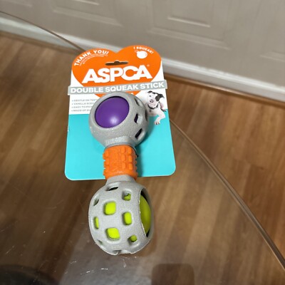 ASPCA Double Squeak Stick Squeaky Dog Toy Vanilla Scented Made Of TPR Rubber