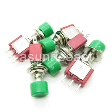 50 x Mini Momentary Click Green Knob Push Button Switch SPDT NO-COM-NC Wholesale