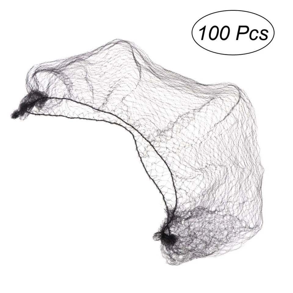 100pcs Hair Nets Invisible Elastic Edge Mesh Dress-up Accessories (Black) - Image 2 of 4