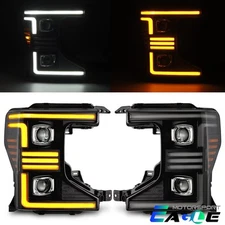 For 20-22 Ford Super Duty PRO-Series Projector Halogen Headlights Black