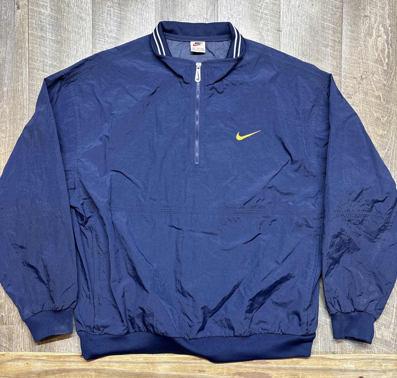 SACAI X NIKE Giacca a vento Nike vintage XXL blu navy oro NIKE blocco pullover anni 90 etichetta