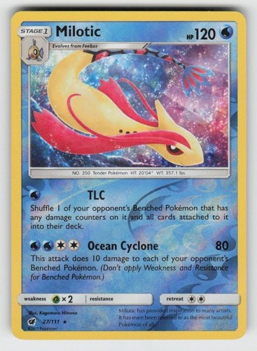 Reverse Holo Milotic 27/111 Rare Crimson Invasion Near Mint