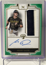2024 Topps Definitive Henry Davis Rookie Patch Auto Green /25 Pirates