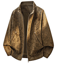 Men's autumn and winter retro PU leather jacket men's plus size casual jacket