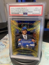 2020 Panini Select Select1ons Matthew Stafford #SI-7 Gold Prizm /10 PSA 10 POP 2