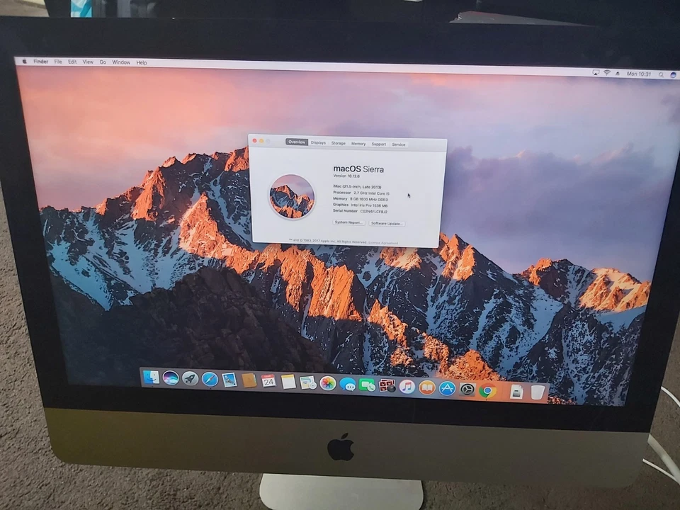Apple iMac 21.5 Inch All In One Desktop 2013 Core i5 2.7GHz 8GB Ram 1TB Hdd - Image 3 of 4