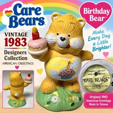 VTG 1983 Care Bears Birthday Bear Ceramic Figurine Designers Collection Taiwan