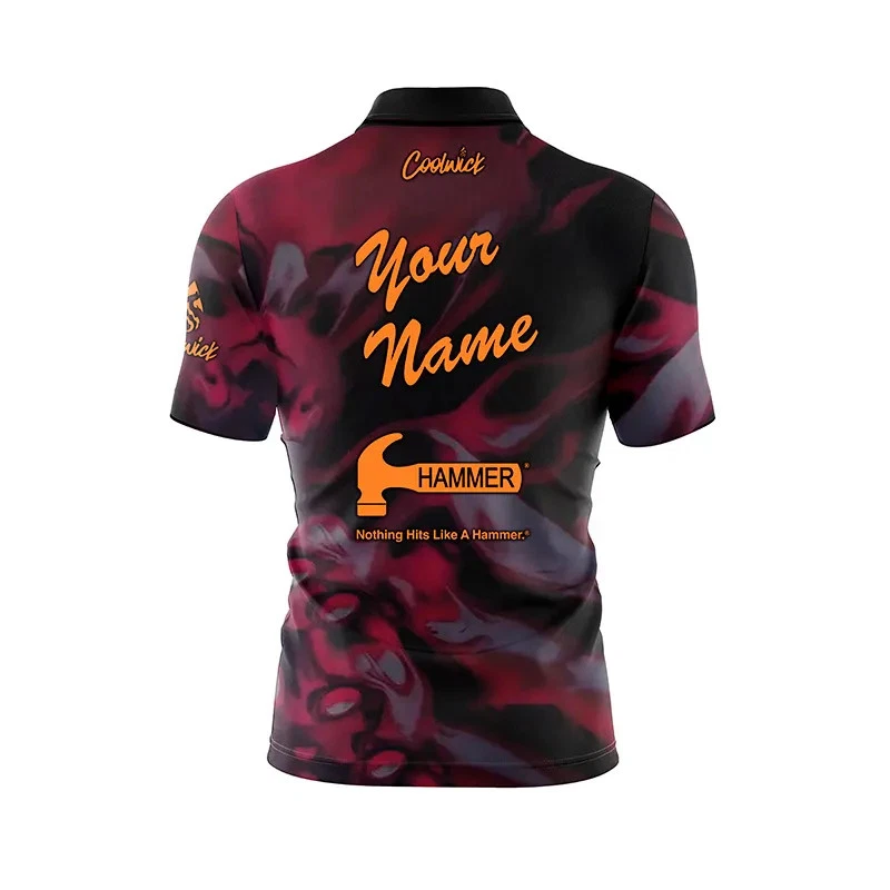 Custom Name Hammer Anger Solid Fast Track CoolWick Bowling Jersey