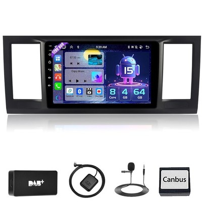DAB+ 4+64GB Android 15 Autoradio RDS FM GPS Navi Für VW T6 Transporter Multivan