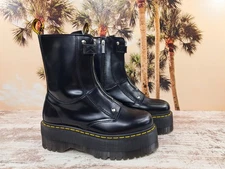 Dr. Martens Jetta Hi Max Black Leather Platform Boots Women's Sz 9 Mens Sz 8 NEW