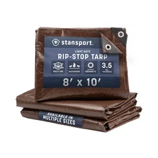 Stansport Light-Duty Rip-Stop Tarp 8' x 10' - Brown (U-810) 8' x 10'