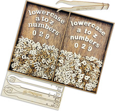 740 Pieces Half Inch Mini Blank Wood Lowercase Letters Unfinished Wooden Numbers