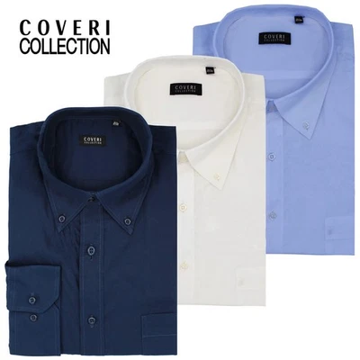Camicia uomo oversize botton down 100% cotone COVERI COLLECTION 3XL 4XL 5XL