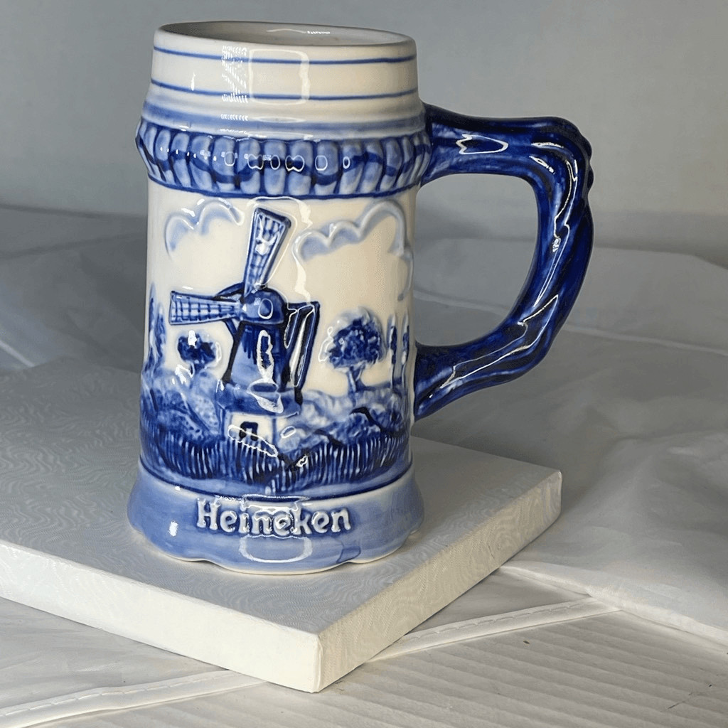 VTG Delft Blue ceramic Heineken beer stein