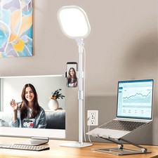 White 1Pack Video Conference Lighting for Zoom Meeting, Ring Light for Desk w...