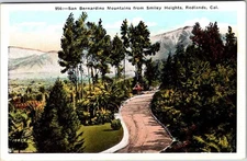 Postcard ROAD SCENE Redlands California CA o/19 AN9355