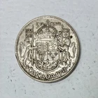 1943 Canada Silver 50 Cents Coin, .80 Silver, 0.3oz., AU Condition