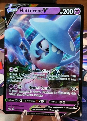 Hatterene V SWSH055 SWSH: Sword & Shield Promo Cards Holo - Picture 1 of 2