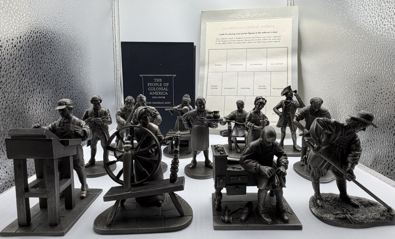 Franklin Mint "The People of Colonial America" - Solid Pewter Figures Set of 13