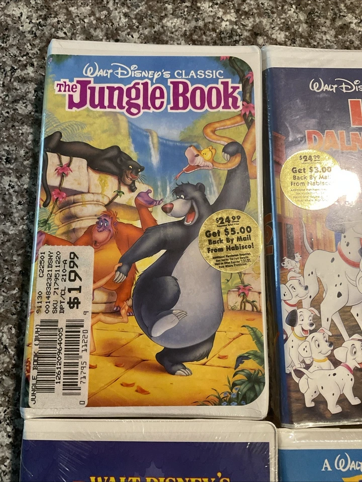 Walt Disney Classic/ Black Diamond/ Lot Of 4 VHS,New And Sealed, Jungle, Rescuer - Image 2 of 4