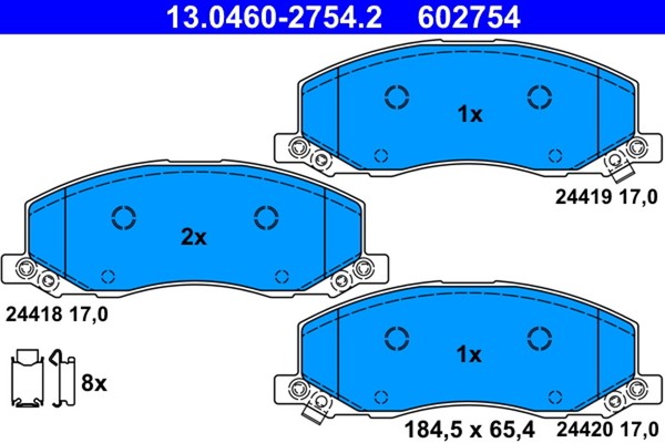 Bremsbelagsatz Scheibenbremse ATE 13.0460-2754.2 FüR Opel Insignia Saab G09 YS3G-image