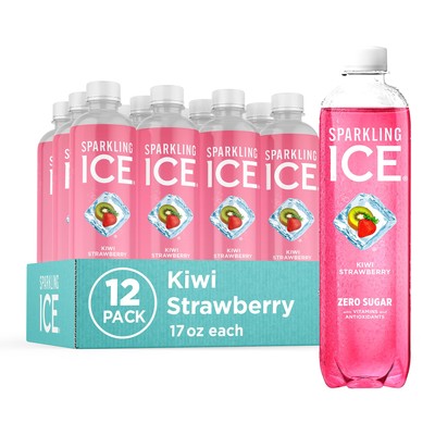 Sparkling Ice Kiwi Strawberry Zero Sugar Sparkling Water Pack of 12 Bottles 1...