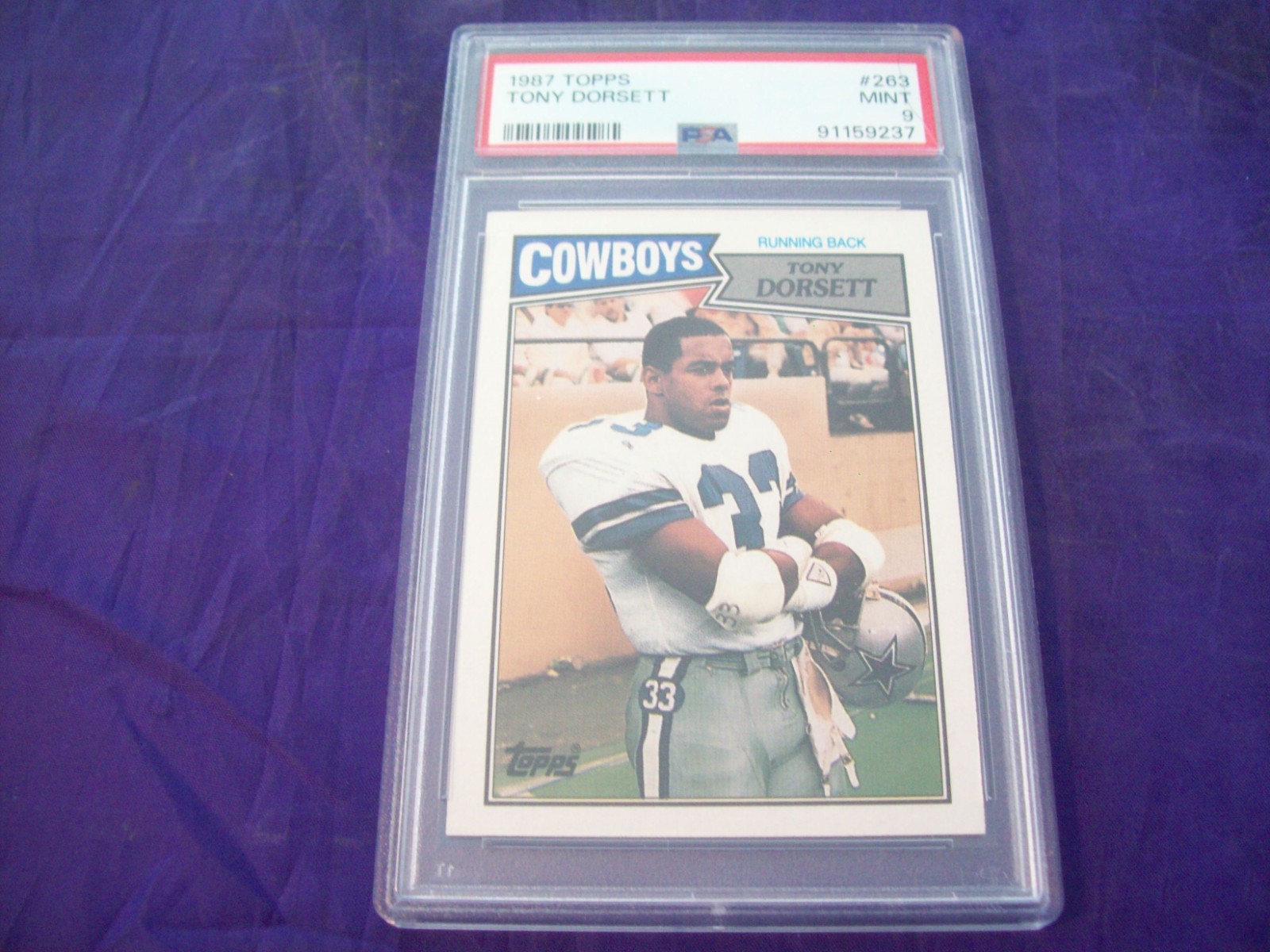1987 TOPPS #263 TONY DORSETT (COWBOYS) PSA 9