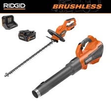 18V Brushless 130 MPH 510 CFM Cordless Battery Leaf Blower and Hedge Trimmer wit