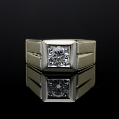 Men's Women's Diamond Ring 0.57 ct. 585 Gold 14K Deta Jewelry Great Price