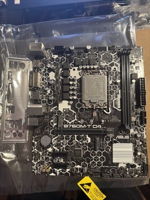 ASUS B760M-T D4 Motherboard LGA1700 DDR4 PCIe 4.0 DVI-D M-ATX 12/13/14 Gen Intel