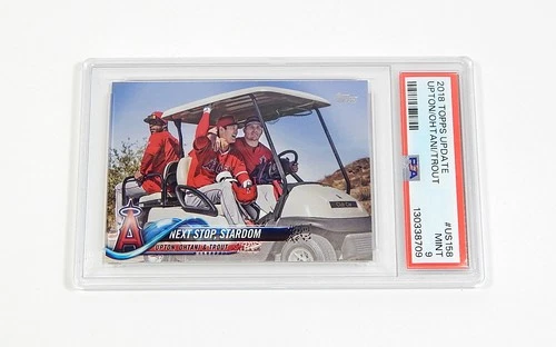 2018 Topps Update Shohei Ohtani RC / Mike Trout / Upton #US158 PSA 9
