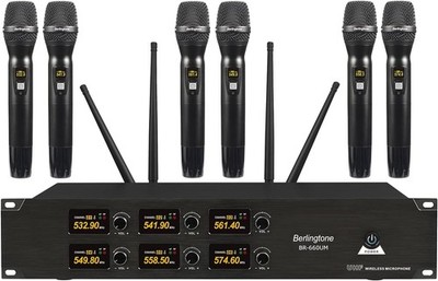 Berlingtone 6-Channel UHF Wireless Microphone System with 6 Handheld Microphones