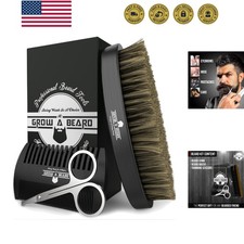 Beard Brush for Men with Beard Mustache Comb Set, Beard Grooming Care Kit...