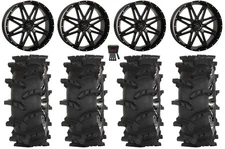 System 3 ST-7 20" Wheels Black 33" Outlaw Max Tires Renegade Outlander