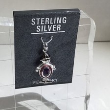 Sterling Silver Boy Charm With Birthstone NWT - February - Approximate Size 1 "