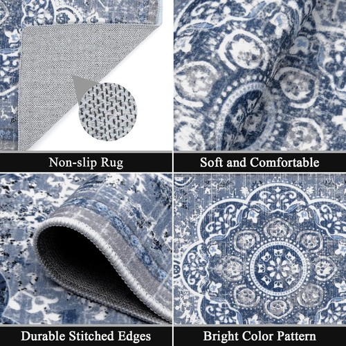 Ileading Boho Kitchen Rugs Sets 3 Piece with Runner Floral Kitchen Floor Mat - 第 4/7 張圖片