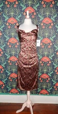 Vintage Y2K Nicole Miller Dress Collection Silk Cowl Neck Paisley Cocktail