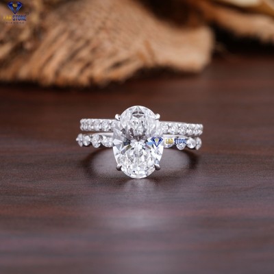 3.205 TDW Marquise, Oval & Round Cut Diamond 18k White Gold ring by Labstone