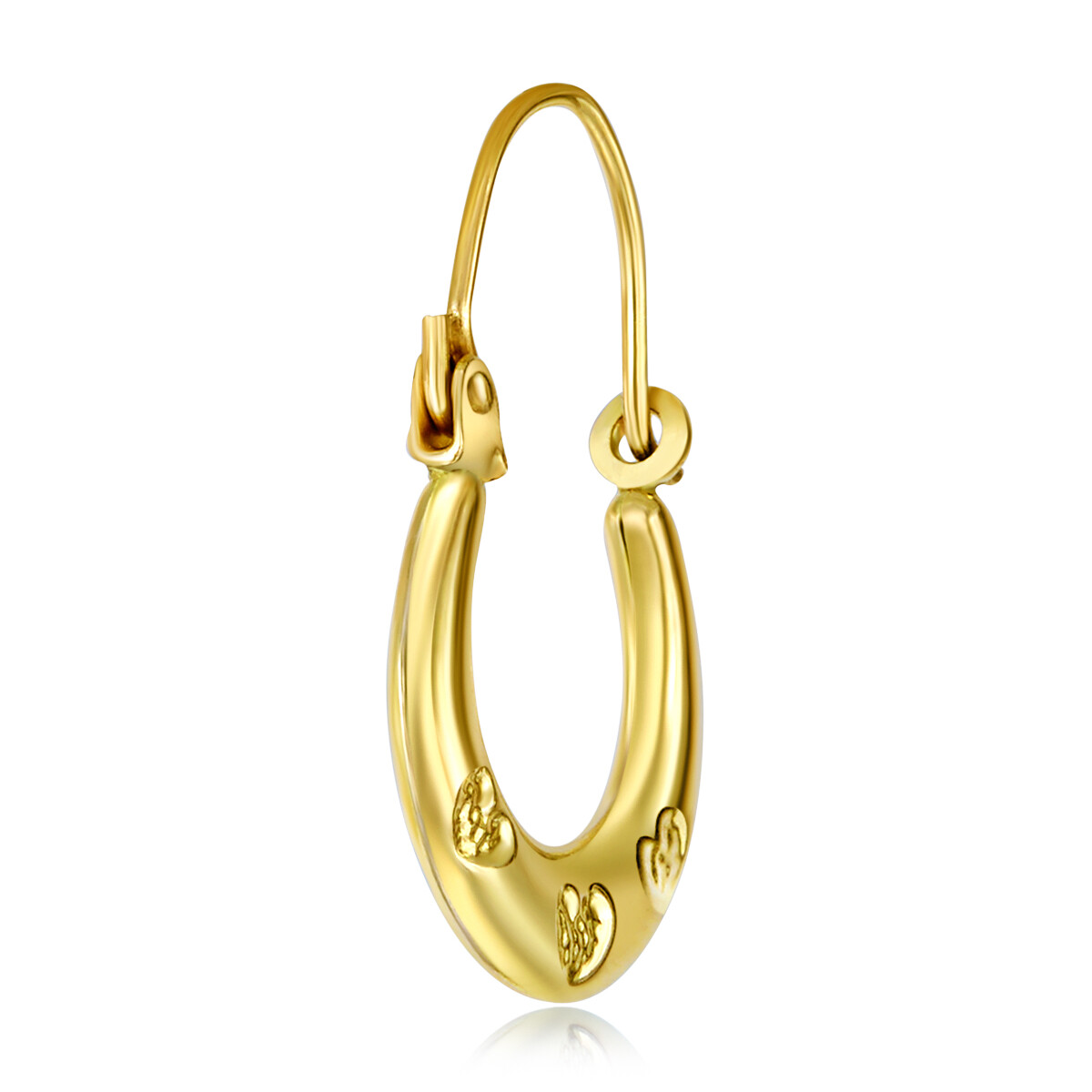 Wellingsale 14k Yellow Gold Diamond Cut Hollow Oval Hoop Earrings (14 X 22mm)