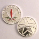 1/10th Troy Oz .999 Solid Silver Mexican Red/White/Green leaf Cannabis Coin