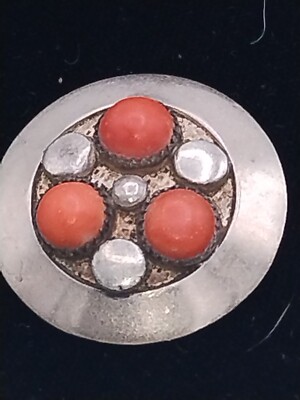 Sterling Silver Coral Earrings Vtg. By Artesian Makers Mark CP