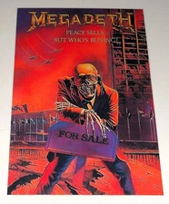 Large Megadeth PEACE SELLS... Metal 1986 Promo Dave Mustaine Poster 19"x13"